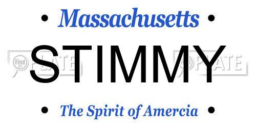 STIMMY Massachusetts License Plate