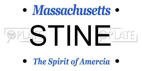 STINE Massachusetts License Plate