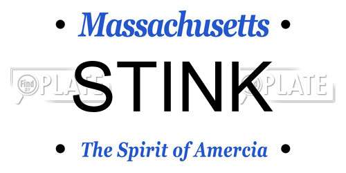 STINK Massachusetts License Plate