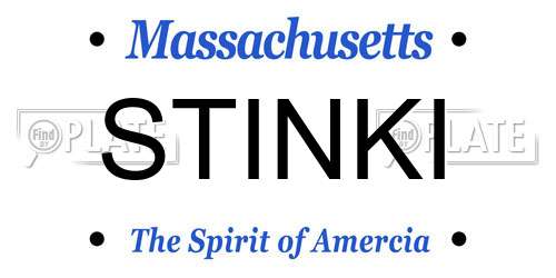 STINKI Massachusetts License Plate