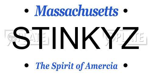 STINKYZ Massachusetts License Plate