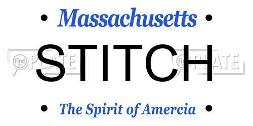 STITCH Massachusetts License Plate