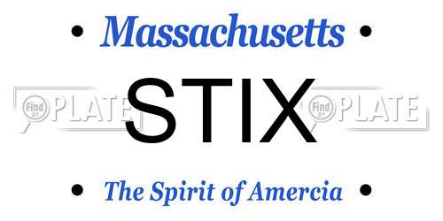 STIX Massachusetts License Plate