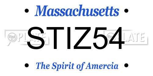 STIZ54 Massachusetts License Plate