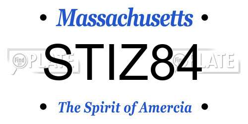 STIZ84 Massachusetts License Plate