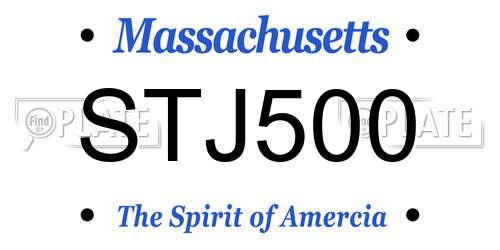 STJ500 Massachusetts License Plate