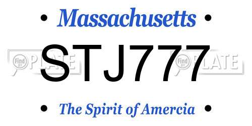 STJ777 Massachusetts License Plate