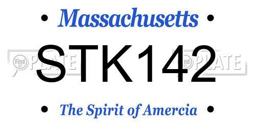 STK142 Massachusetts License Plate