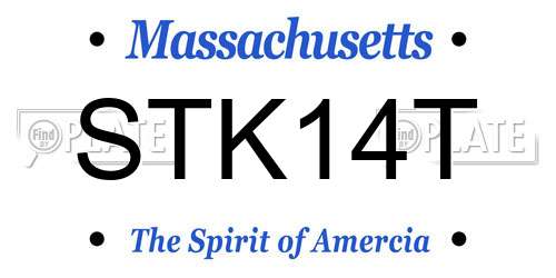 STK14T Massachusetts License Plate