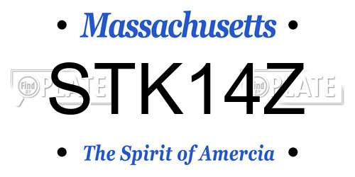 STK14Z Massachusetts License Plate