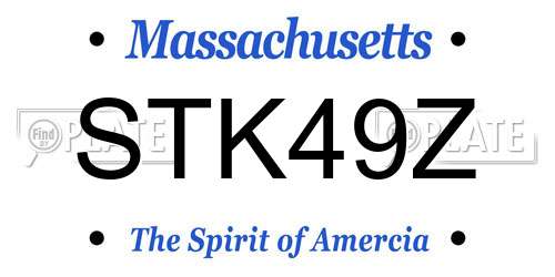 STK49Z Massachusetts License Plate