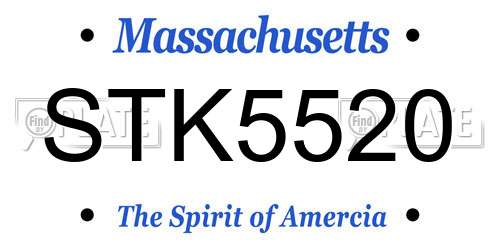 STK5520 Massachusetts License Plate