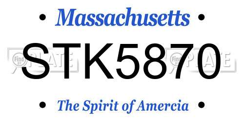 STK5870 Massachusetts License Plate
