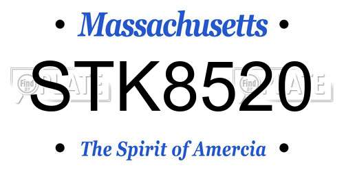 STK8520 Massachusetts License Plate