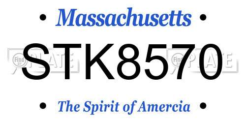 STK8570 Massachusetts License Plate