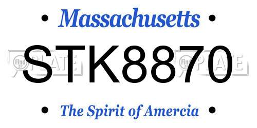 STK8870 Massachusetts License Plate