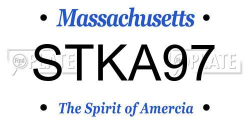 STKA97 Massachusetts License Plate