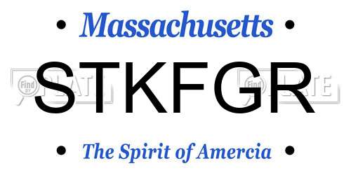STKFGR Massachusetts License Plate