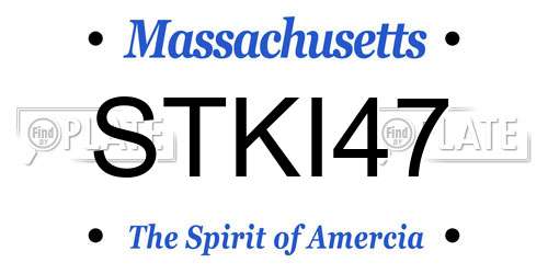 STKI47 Massachusetts License Plate