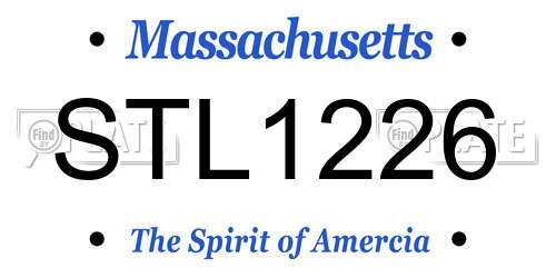 STL1226 Massachusetts License Plate