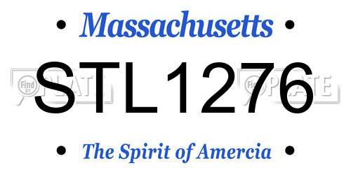 STL1276 Massachusetts License Plate