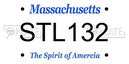 STL132 Massachusetts License Plate