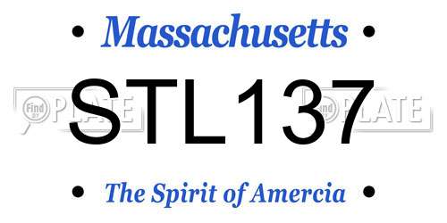 STL137 Massachusetts License Plate
