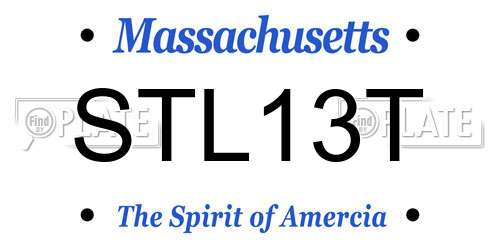 STL13T Massachusetts License Plate
