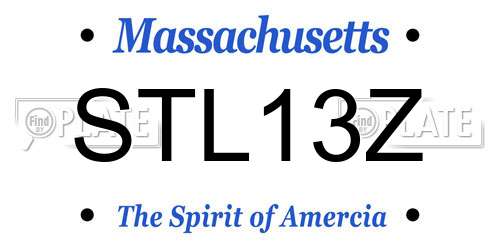 STL13Z Massachusetts License Plate