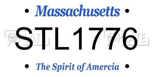 STL1776 Massachusetts License Plate