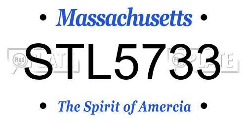 STL5733 Massachusetts License Plate