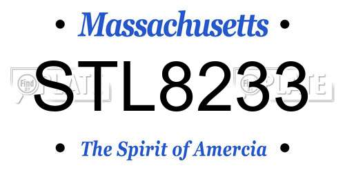 STL8233 Massachusetts License Plate