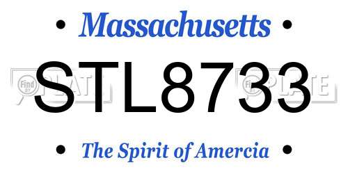 STL8733 Massachusetts License Plate