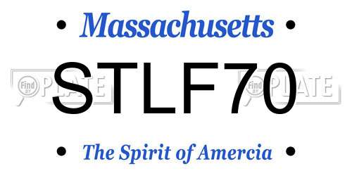 STLF70 Massachusetts License Plate