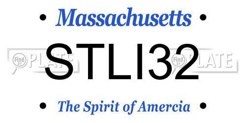 STLI32 Massachusetts License Plate