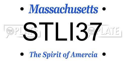 STLI37 Massachusetts License Plate