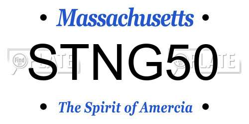 STNG50 Massachusetts License Plate
