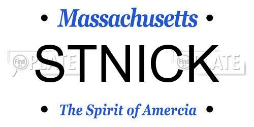 STNICK Massachusetts License Plate