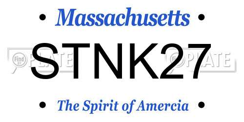 STNK27 Massachusetts License Plate
