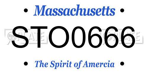 STO0666 Massachusetts License Plate
