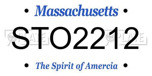 STO2212 Massachusetts License Plate