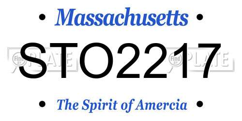 STO2217 Massachusetts License Plate