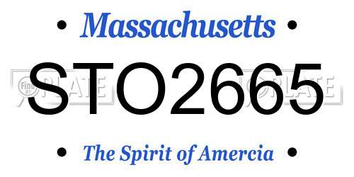 STO2665 Massachusetts License Plate