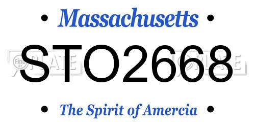 STO2668 Massachusetts License Plate