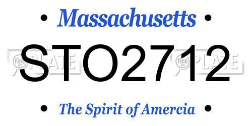 STO2712 Massachusetts License Plate