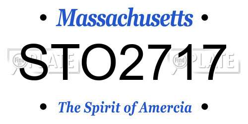 STO2717 Massachusetts License Plate