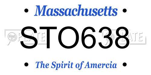 STO638 Massachusetts License Plate