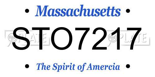 STO7217 Massachusetts License Plate