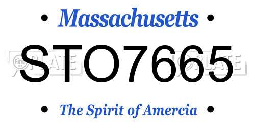 STO7665 Massachusetts License Plate