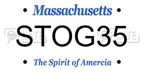 STOG35 Massachusetts License Plate